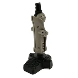 Large Figure Limb, Leg, Lower Section with Axle, Black Foot / Dark Gray