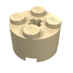 Brick Round 2 x 2 with Axle Hole / Tan