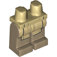 Lego Hips and Dark Tan Legs with Jedi Robes Print / Tan