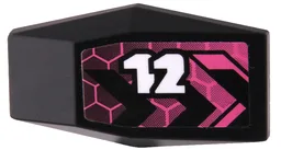 Large Figure Armor Plate Small with Chevrons, Dark Pink Honeycomb and White '12' Pattern Model Right Side (Sticker) - Set 42164