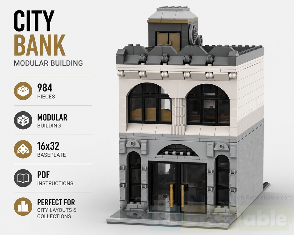 Lego City Bank Modular Building
