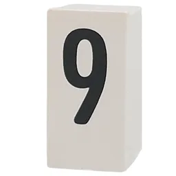 Tile Special 1 x 2 x 5/6 with Stud Hole in End with '9' Print