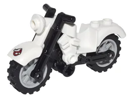 Motorcycle Vintage with Black Chassis and Light Bluish Gray Wheels with Ghostbusters Logo Pattern (Sticker) - Set 75828