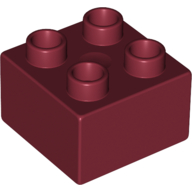 Lego Duplo Brick 2 x 2 / Dark Red