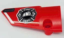 Technic, Panel Fairing # 3 Small Smooth Long, Side A with 'FIRE DEPT.', Shield and Door Handle Pattern (Sticker) - Set 42075