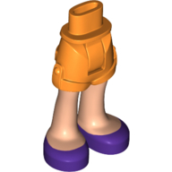 Lego Minidoll Hips and Shorts with Light Nougat Legs and Dark Purple Shoes / Orange