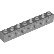 Technic Brick 1 x 8 [7 Pin Holes] / Light Bluish Gray