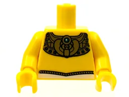 Torso Ancient Egyptian Gold Collar with Blue Jewel and White Belt Pattern / Yellow Arms / Yellow Hands
