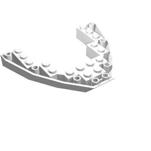 Lego Brick Wedged, Sloped Inverted 8 x 10 x 1 Boat Bow / White
