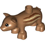 Lego Duplo Animal Pig / Boar, Stripes Print / Medium Nougat