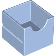 Duplo Drawer 2 x 2 with Semicircle Cutout / Bright Light Blue