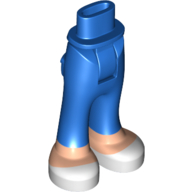 Lego Minidoll Hips and Trousers with Back Pockets and Light Nougat Legs and White Shoes Print / Blue