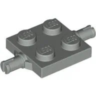 Plate Special 2 x 2 with Wheel Holders / Light Gray