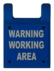 Flag 2 x 2 Square with Flat Edge with 'WARNING WORKING AREA' Pattern (Sticker) - Set 8191