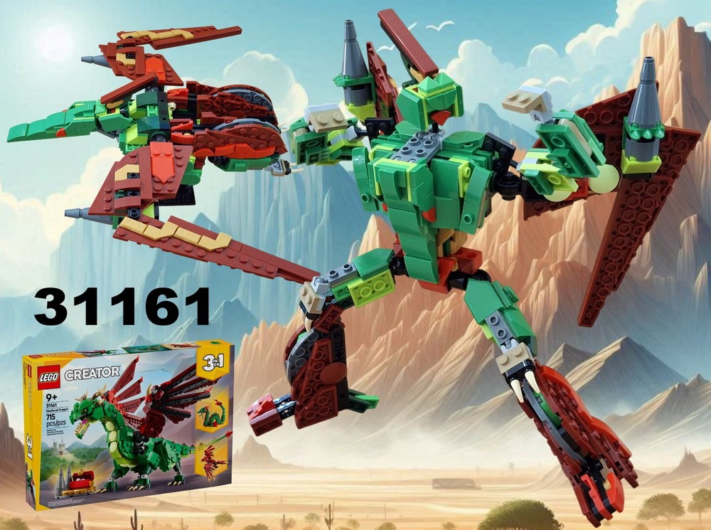 Lego Dinobot Swoop (Transformer Pteranodon) using LEGO Creator 31161: Medieval Dragon