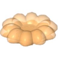 Lego Clikits Icon, Flower 2 x 2 Small, 10 Petals with Pin [Polished] / Trans-Flame Yellowish Orange
