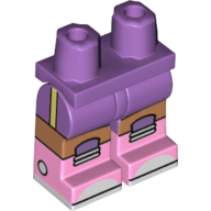 Lego Hips with Medium Lavender Legs and Bright Pink Boots Pattern with Lavender Knee Pads, Gym Shorts, Nougat Legs, White Toes print / Medium Lavender