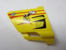 Technic, Panel Fairing #23 Large Short, Small Hole, Side B with Bee and Red and Black Lines Pattern (Sticker) - Set 8166