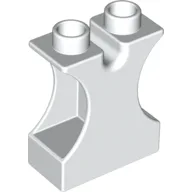 Duplo Brick 1 x 2 x 2 with Side Cutouts and Channel in Top / White