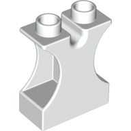 Lego Duplo Brick 1 x 2 x 2 with Side Cutouts and Channel in Top / White