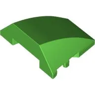 Brick Wedged, Curved 4 x 3 No Studs [Plain] / Bright Green