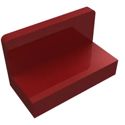 Panel 1 x 2 x 1 [Rounded Corners] / Dark Red