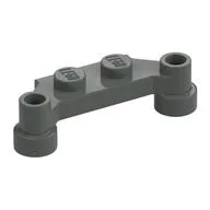 Plate Special 1 x 4 Offset with Bar Holes / Dark Gray