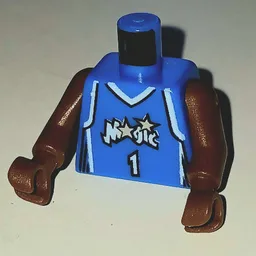Torso Basketball Jersey, Orlando Magic '1' Print, Long One Piece Arms Brown (NBA) / Blue