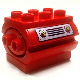 Duplo Water Container with Fire Shields and Grille Print on Both Sides / Red