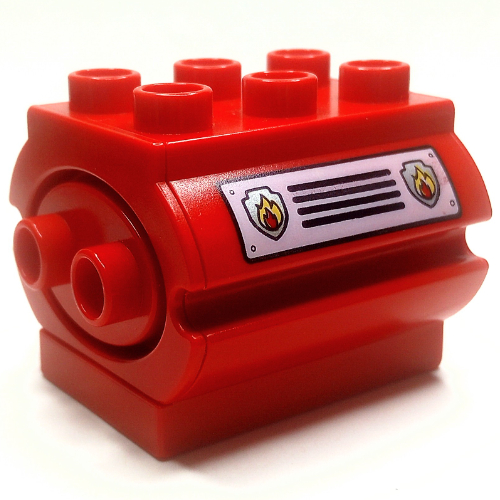 Lego Duplo Water Container with Fire Shields and Grille Print on Both Sides