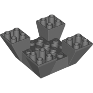 Lego Brick Sloped Inverted 65° 6 x 6 x 2 Quad with Cutouts / Dark Bluish Gray