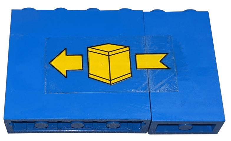 Lego Stickered Assembly 6 x 1 x 3 with Yellow Box and Arrow Pattern Model Right Side (Sticker) - Set 6361