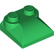 Lego Brick Curved 2 x 2 x 2/3 Two Studs and Curved Slope End / Green
