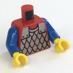 Torso, Armor, Scale Mail Print, Blue Arms, Yellow Hands