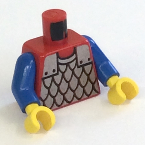 Lego Torso Armor, Scale Mail Print, Blue Arms, Yellow Hands / Red