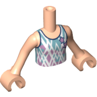 Lego Minidoll Torso Girl with Reflective Lavender/Dark Turquoise Gymnastic Suit, Stars / Light Nougat