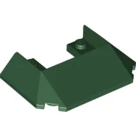 Brick Wedged, Sloped 45° 6 x 4 Double / 33°, 5 Bottom Tubes [Train Roof] / Dark Green