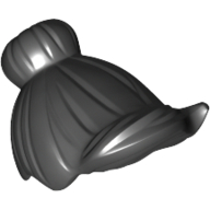 Lego Hair Top Knot Bun and Forelock / Black