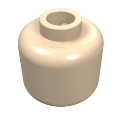 Minifig Head [Plain] [Blocked Open Stud] / Light Nougat