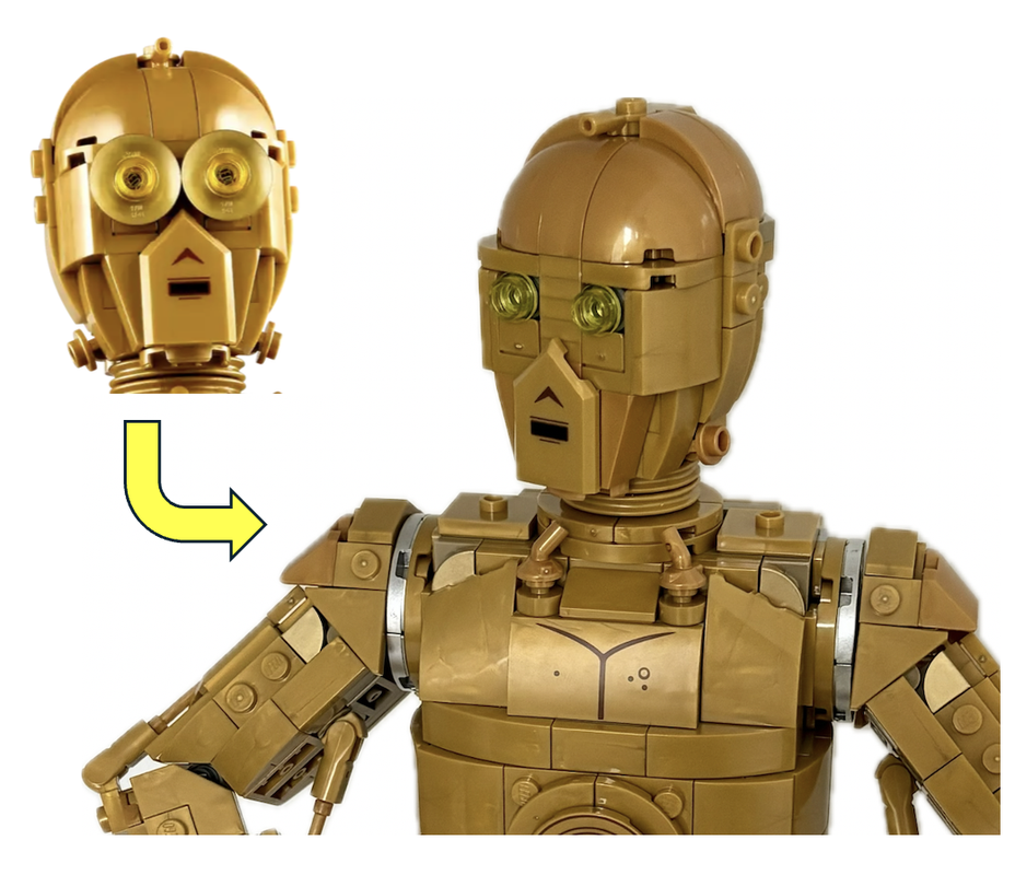 Lego 75398 C-3PO Alternative Face (no add. parts needed)