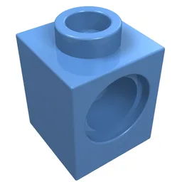 Technic Brick 1 x 1 with Pin Hole / Medium Blue