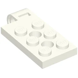 Hinge Plate 2 x 4 with Pin Hole with 2 Holes - Top / White