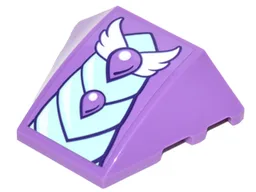 Wedge 4 x 3 Triple Curved No Studs with Bright Light Blue and Medium Lavender Dragon Scales and White Wings Pattern (Sticker) - Set 41178