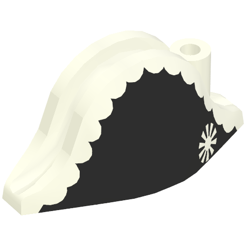 Lego Hat Pirate Bicorne with Admiral Print / White