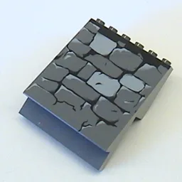 Panel 4 x 6 x 6 Sloped with Stone Wall Print / Dark Bluish Gray