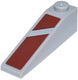Slope 18 4 x 1 with Diagonal Line on Dark Red Background Pattern Model Right Side (Sticker) - Set 75413