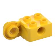 Lego Technic Brick Special 2 x 2 with Pin Hole, Rotation Joint Ball Half [Vertical Side] / Yellow