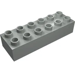 Duplo Brick 2 x 6 / Light Gray