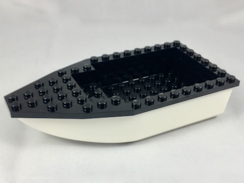 Lego Boat, Hull Unitary 16 x 8 with Black Top (28533 / 28535)