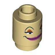 Brick Round 1 x 1 with Face with Pink Lips Print (Fifi)